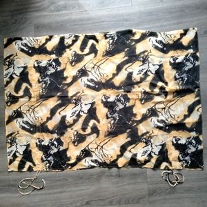 St John Silk Abstract Sheer Kaftan Top/Coverup Yellow & Black Size M/L